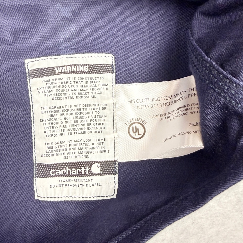 Carhartt FR Flame Resistant Shirt Mens 2XL Blue TW0160-FRM ASTM F1506 NFPA 2112 - Picture 8 of 10